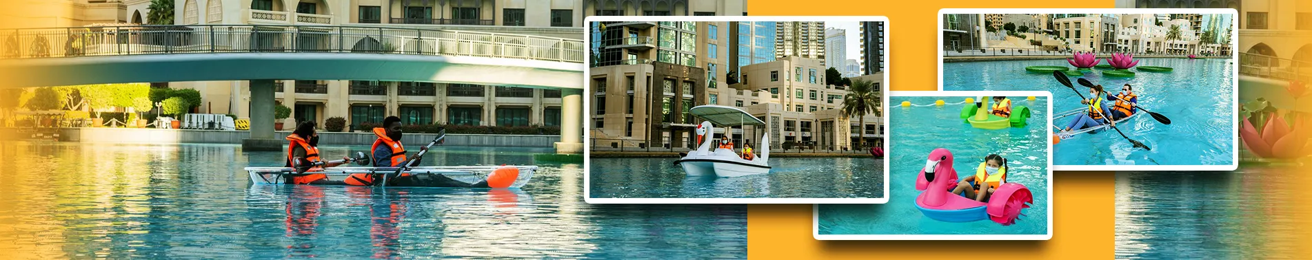 The Dubai Fountain Flamingo Boats