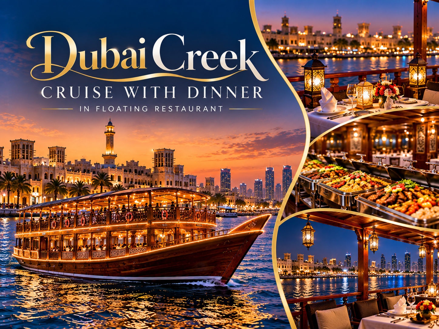 Dubai Creek Cruise with Dinner in Floating Restaurant
