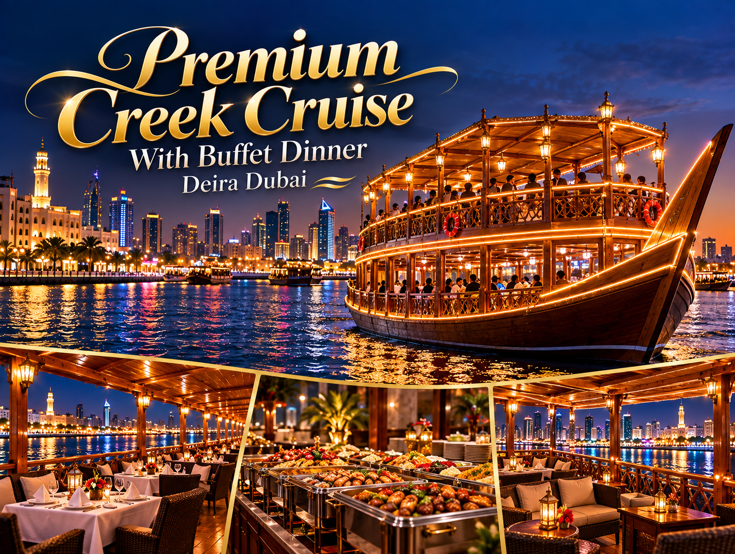 Premium Creek Cruise With Buffet Dinner Deira Dubai