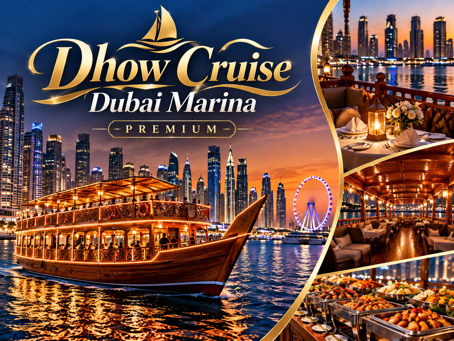 Dhow Cruise Dubai Marina Premium