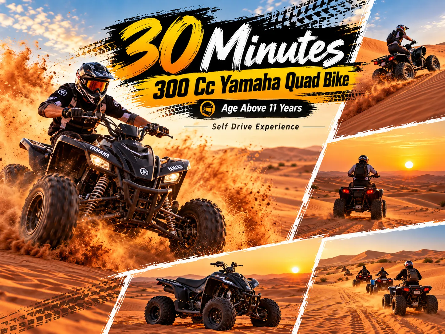 30 Minutes 300 Cc Yamaha Quad Bike ( Age Above 11 Years )
