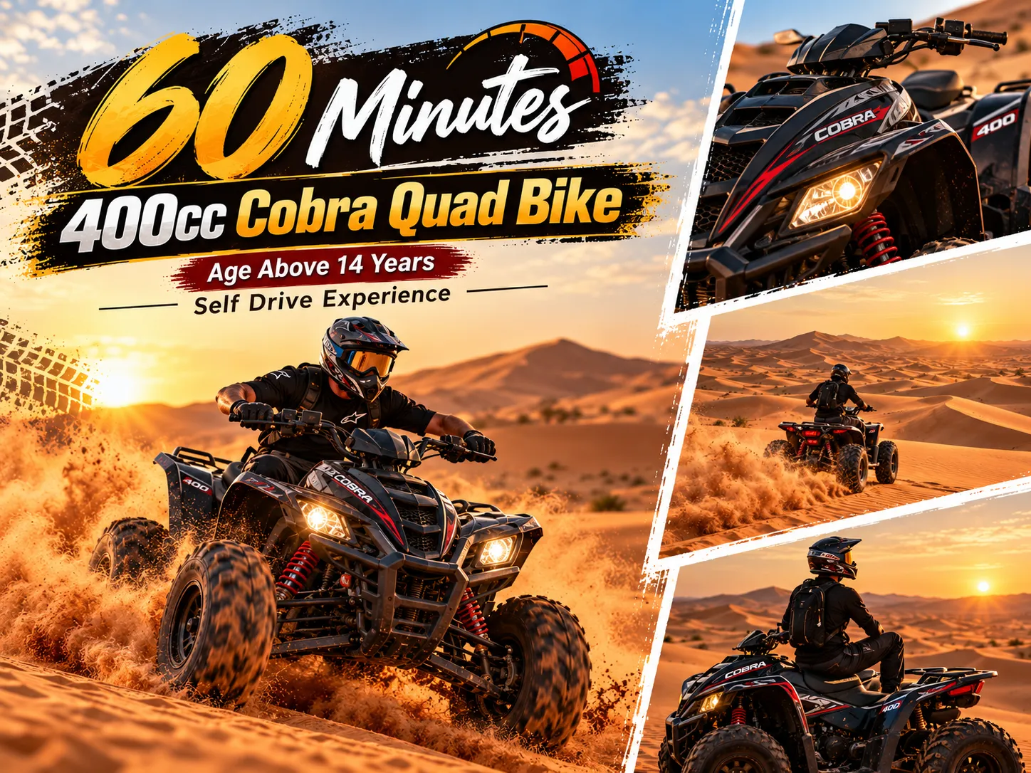 60 Minutes 400 Cc Cobra Quad Bike ( Age Above 14 Years )