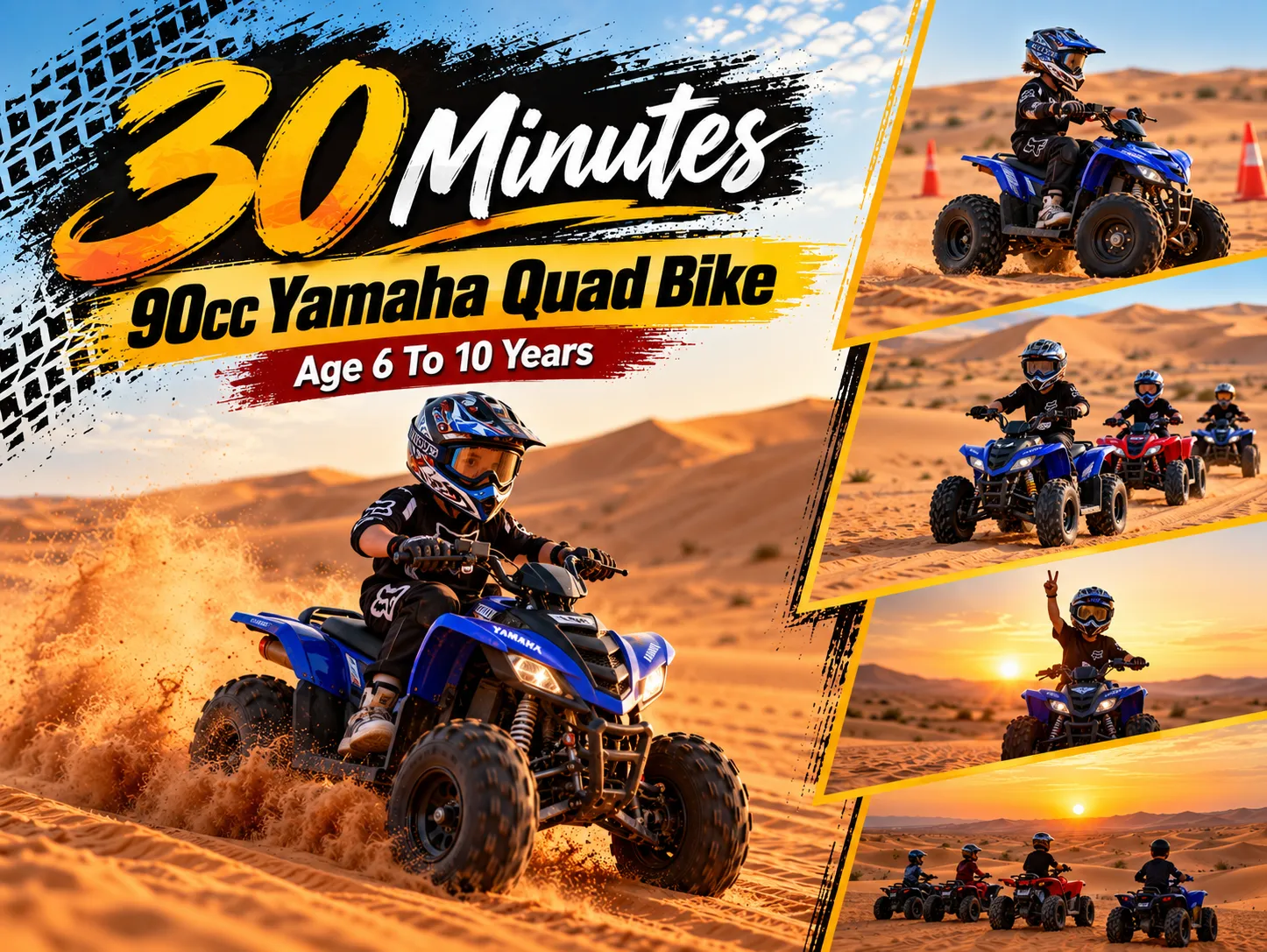 30 Minutes 90cc Yamaha Quad Bike ( Age 6 To 10 Years )