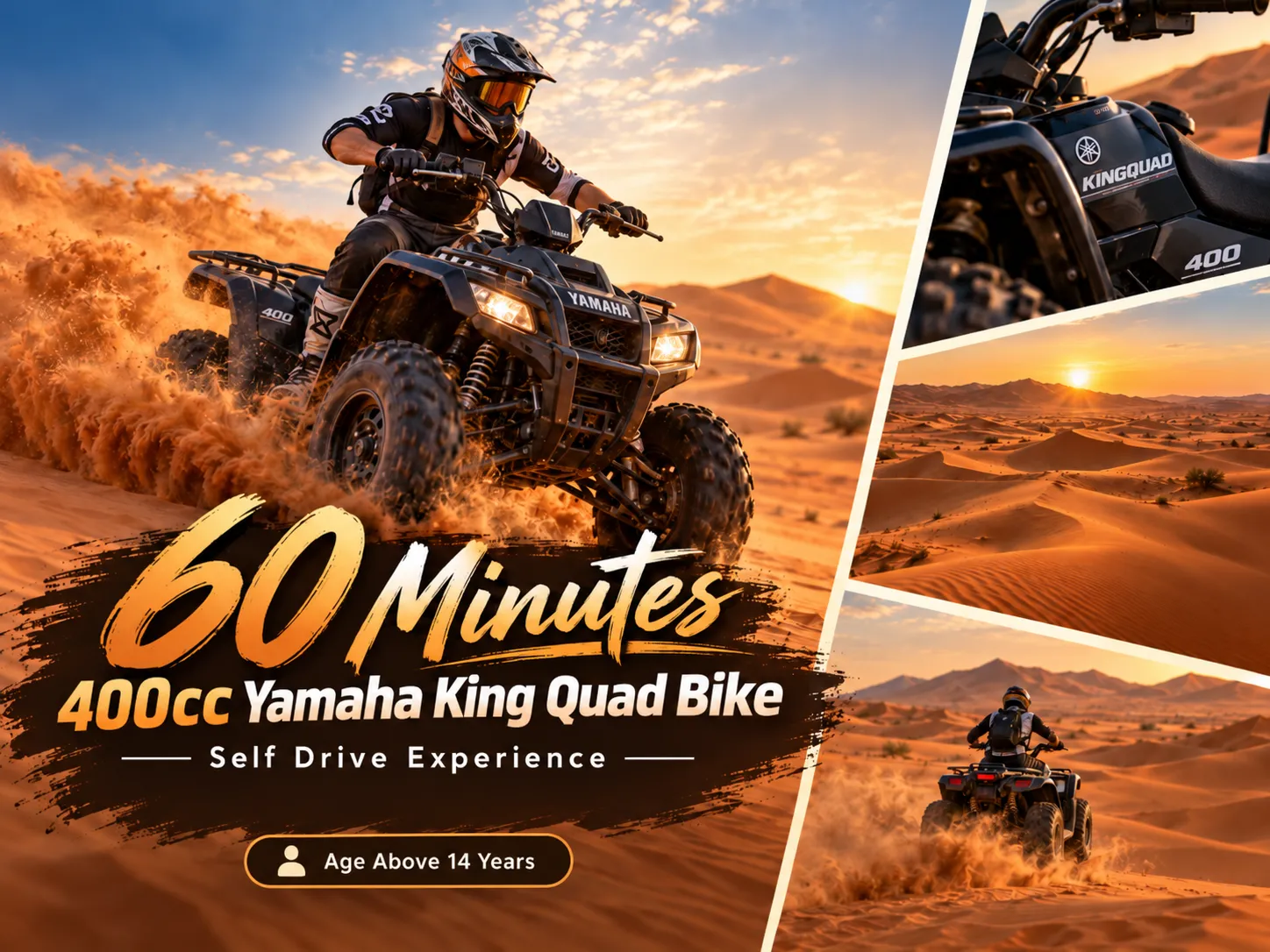 60 Minutes 400cc Yamaha King Quad Bike ( Age Above 14 Years )