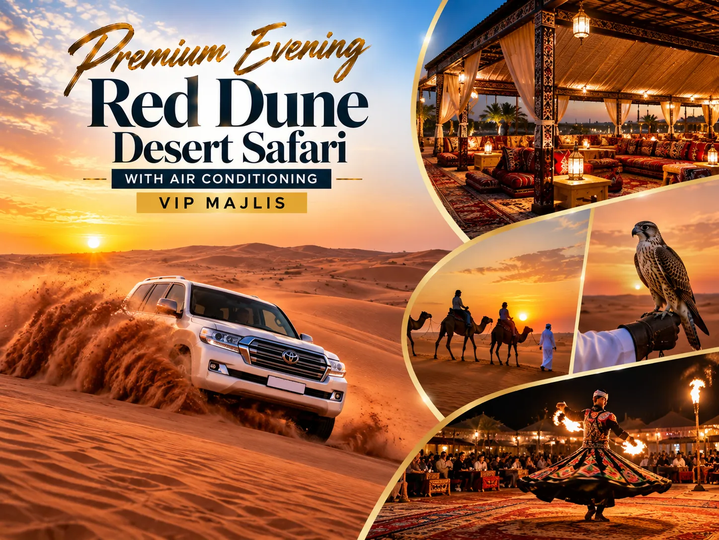 Premium Evening Red Dune Desert Safari With Air Conditioning VIP Majlis