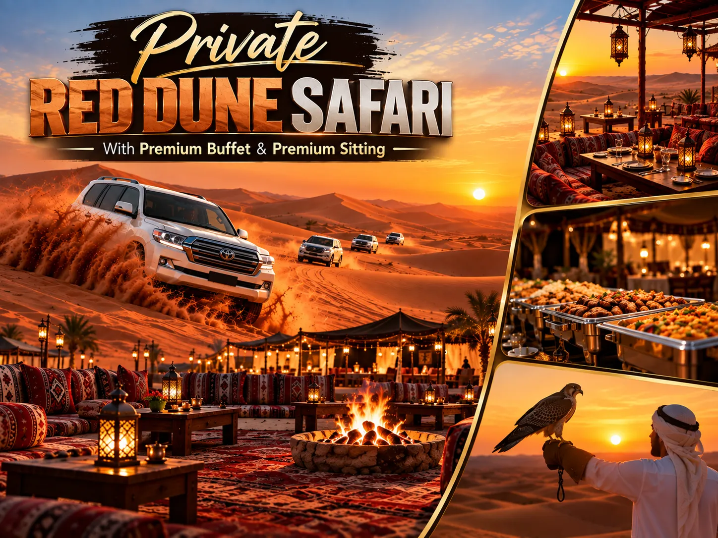 Private Red Dune Safari With Premium Buffet & Premium Sitting