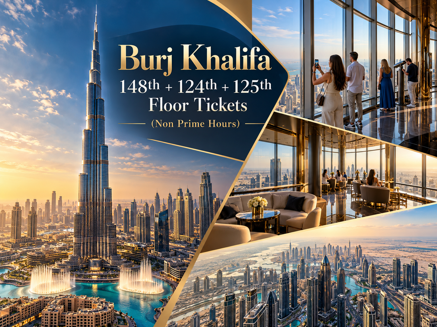Burj Khalifa 148th + 124th + 125th Floor Tickets (Non Prime Hours)