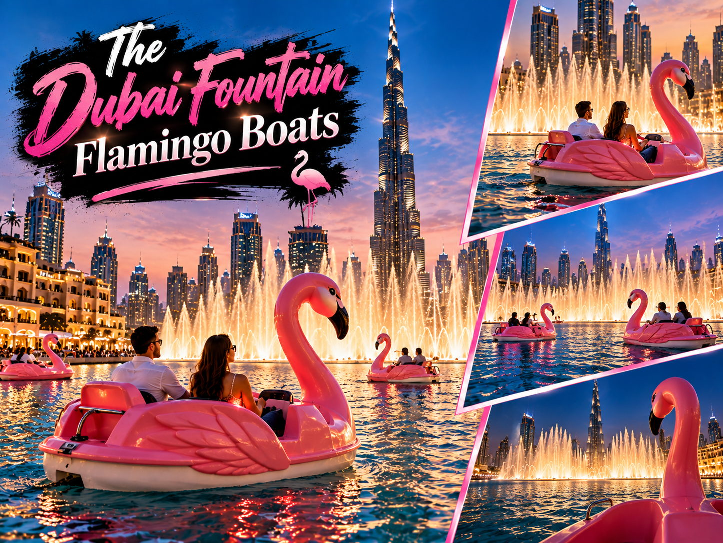 The Dubai Fountain Flamingo Boats
